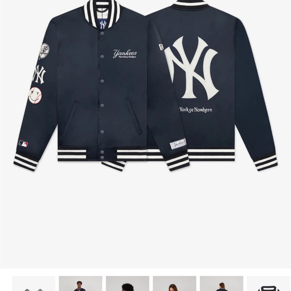 New York Yankees Navy Varsity Jacket - Men's